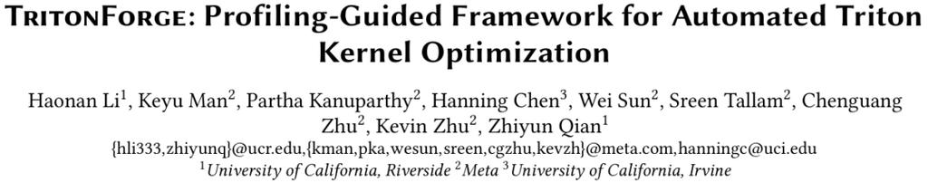 TritonForge：剖析引导+LLM协同，突破Triton内核优化瓶颈，成功率42.7%最高提速5倍
