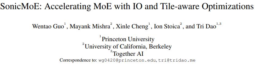 SonicMoE：开源软硬件协同加速方案，64块H100媲美96块性能，实现45%内存节省与1.86倍吞吐量提升