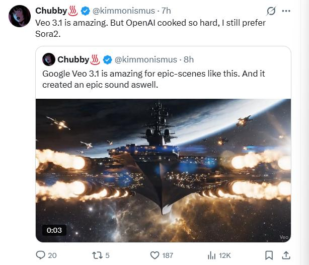 谷歌Veo 3.1震撼发布，全面迎战Sora 2：AI视频的“专业级”战争正式打响